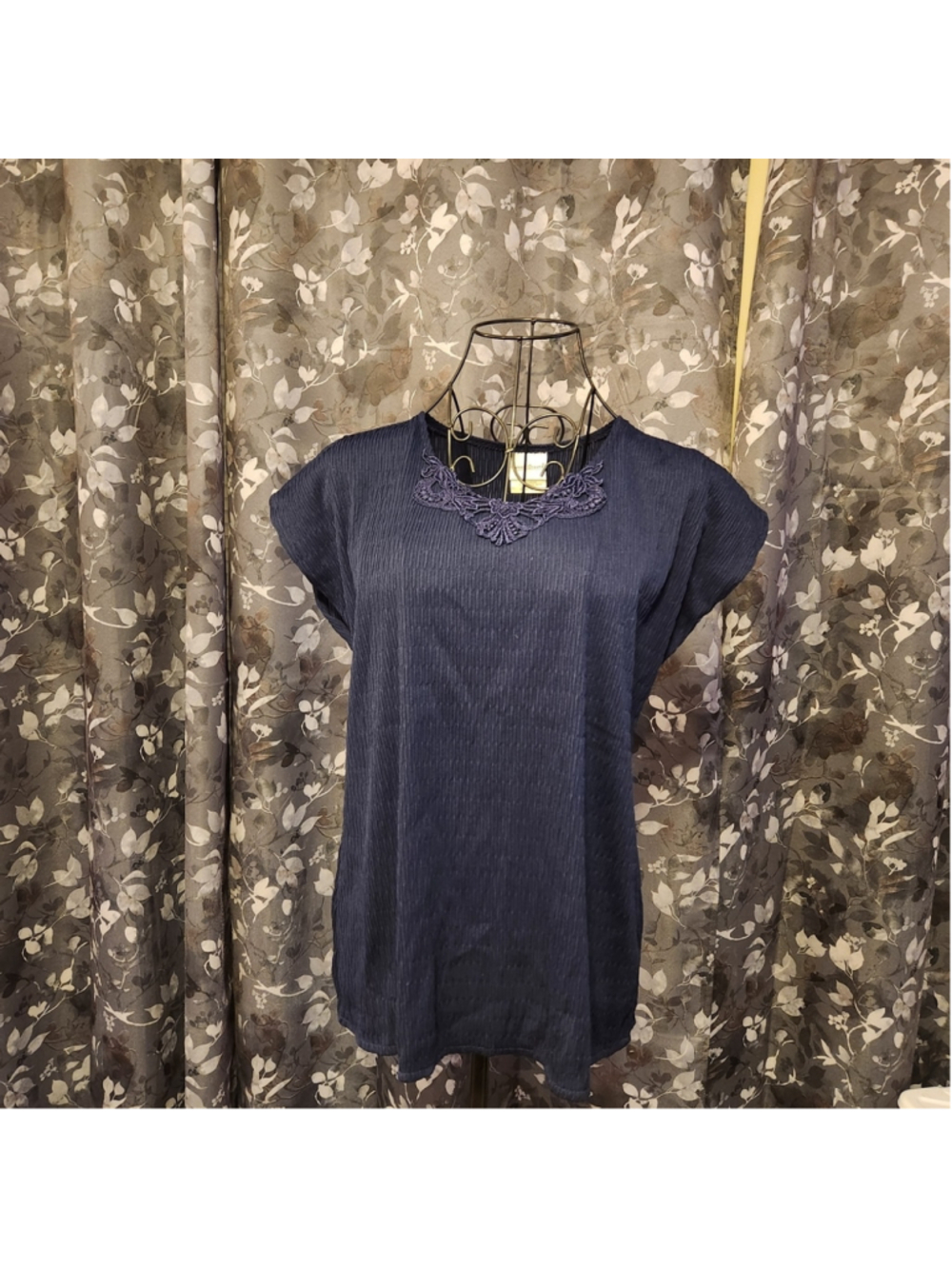 Bobbie Brooks Blue Relaxed Cap Sleeve Blouse